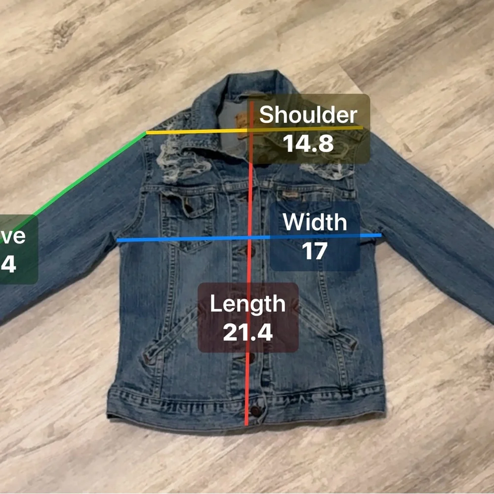 NEW Signature by Levi Stratus Heavy Distressed Rib Cage Denim Jacket Size Small - Picture 10 of 13